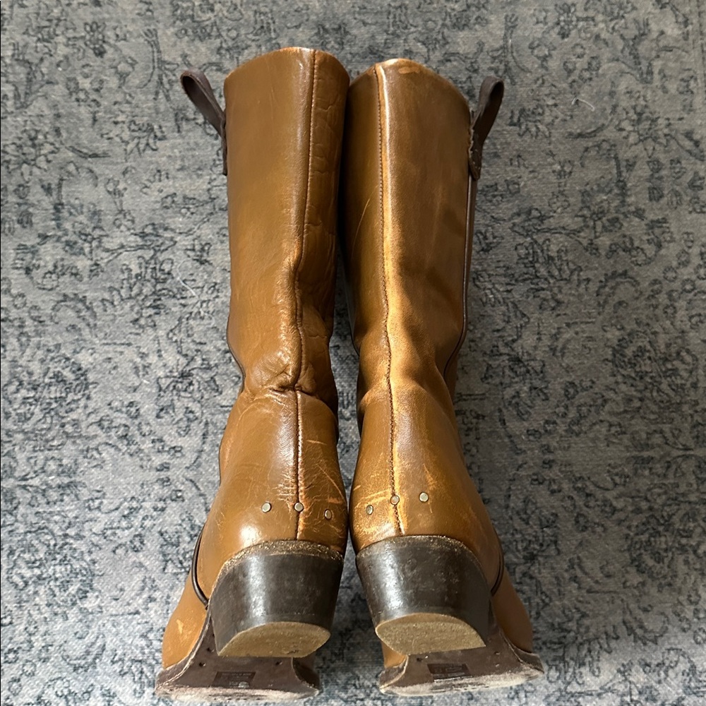 We the Free People Montage Tan Leather Heeled Boots - Picture 5 of 7